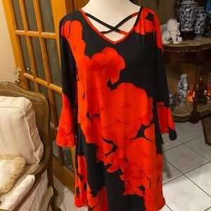 Long tunic in red and black by Rose Mard Size L